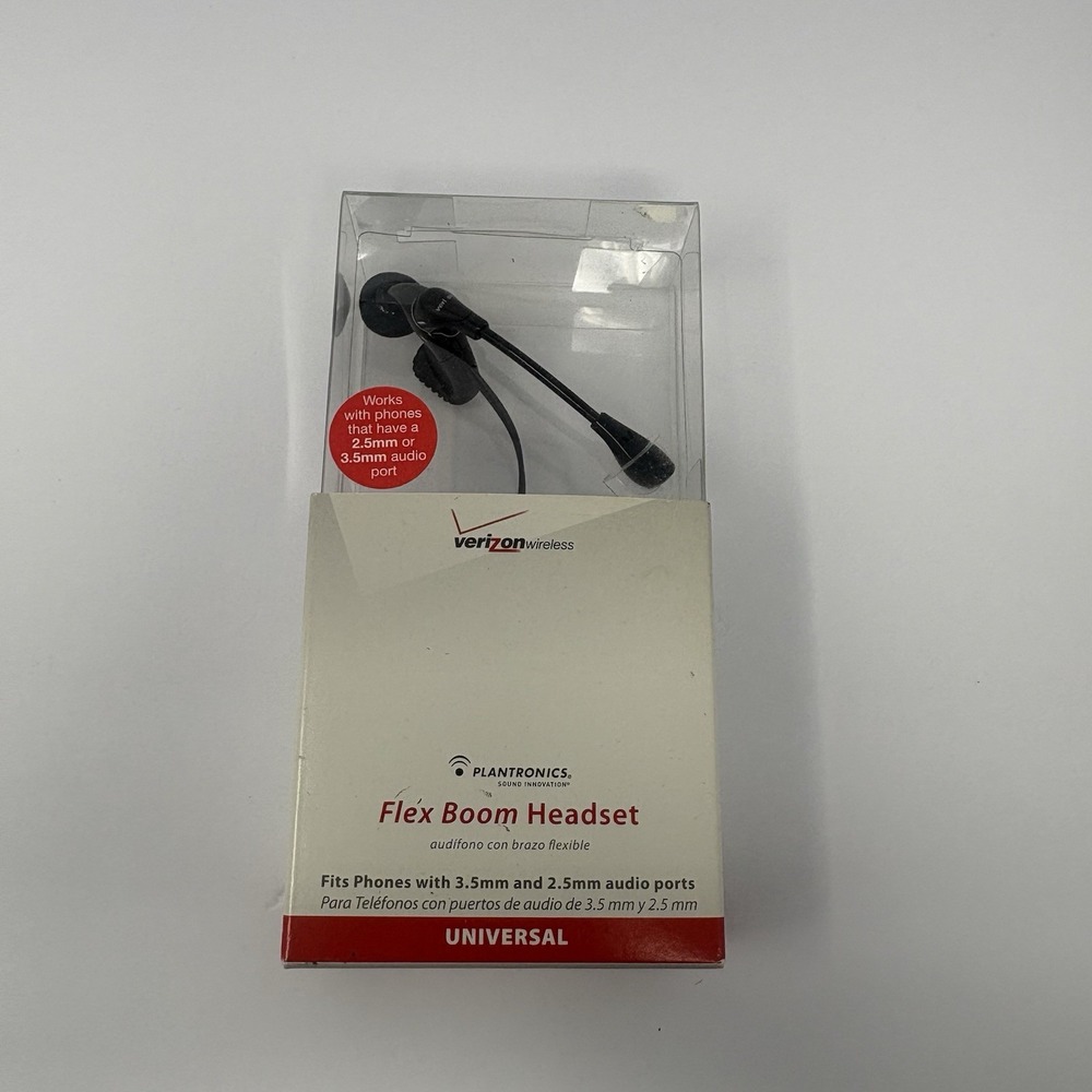 Plantronics Flex Boom Headset Verizon Universal 2.5mm 3.5mm New